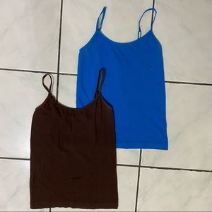 SALE💖Connection 18Duo Stretchy Glitter Blue and Brown Spaghetti Straps T…